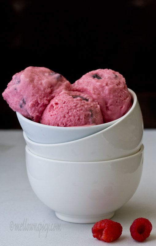 Raspberry Dark Chocolate Frozen Yogurt Frozen Dessert